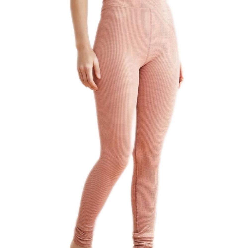 FP Movement Polish Up Ribbed Metallic Cinnamon Gold Leggings M/L